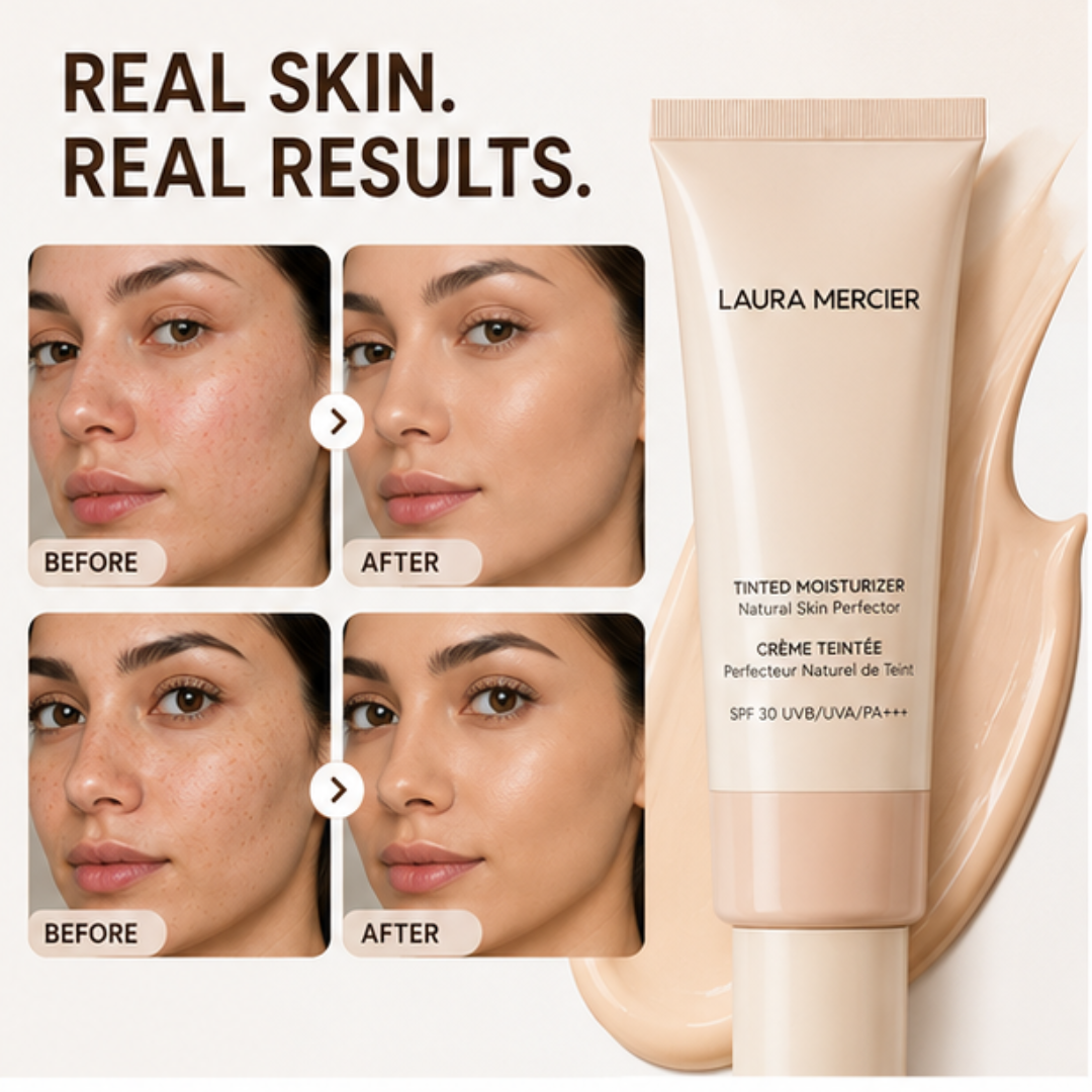 LAURA MERCIER Tinted Moisturizer Natural Skin Perfector – Crème Teintée – Hydration, Buildable Coverage & SPF 30 – Natural, Dewy Finish – Evens Skin Tone, Smooths Texture – Lightweight, Dermatologist Tested