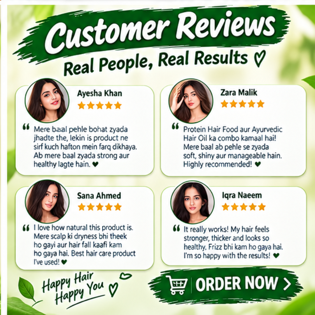 Ayurvedic Hair Oil + Protein Hair Food Combo – Stronger, Healthier & Shinier Hair – Repairs Dry, Dull, Frizzy & Chemically Damaged Hair – Reduces Hair Fall, Boosts Growth & Nourishes Scalp
