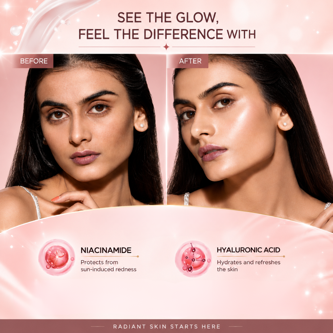 RENÉE Lumi Glow Highlighting Moisturizer – 3D Glow, 24h Moisturization – With 1% Hyaluronic Acid, 3% Niacinamide & Multivitamins – Instant Glow, Deep Hydration, Lightweight Formula – For Radiant, Healthy Skin