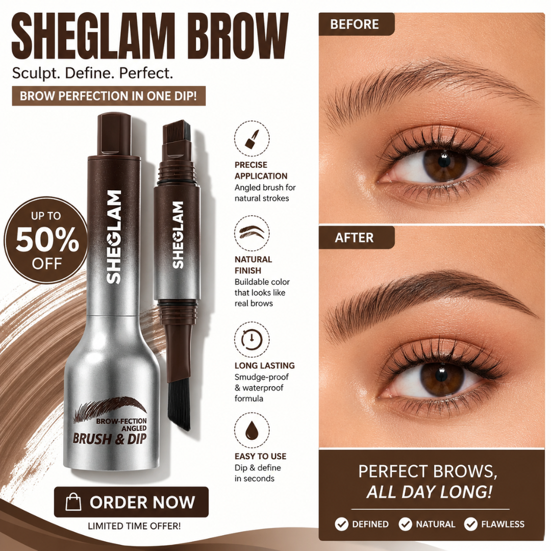 SHEGLAM Brow Sculpt & Define - Natural Strokes, Buildable Color – Waterproof, Smudge-Proof & Long-Lasting – Dual-Ended Angled Brush & Blend – Creates Fuller, Natural-Looking Brows