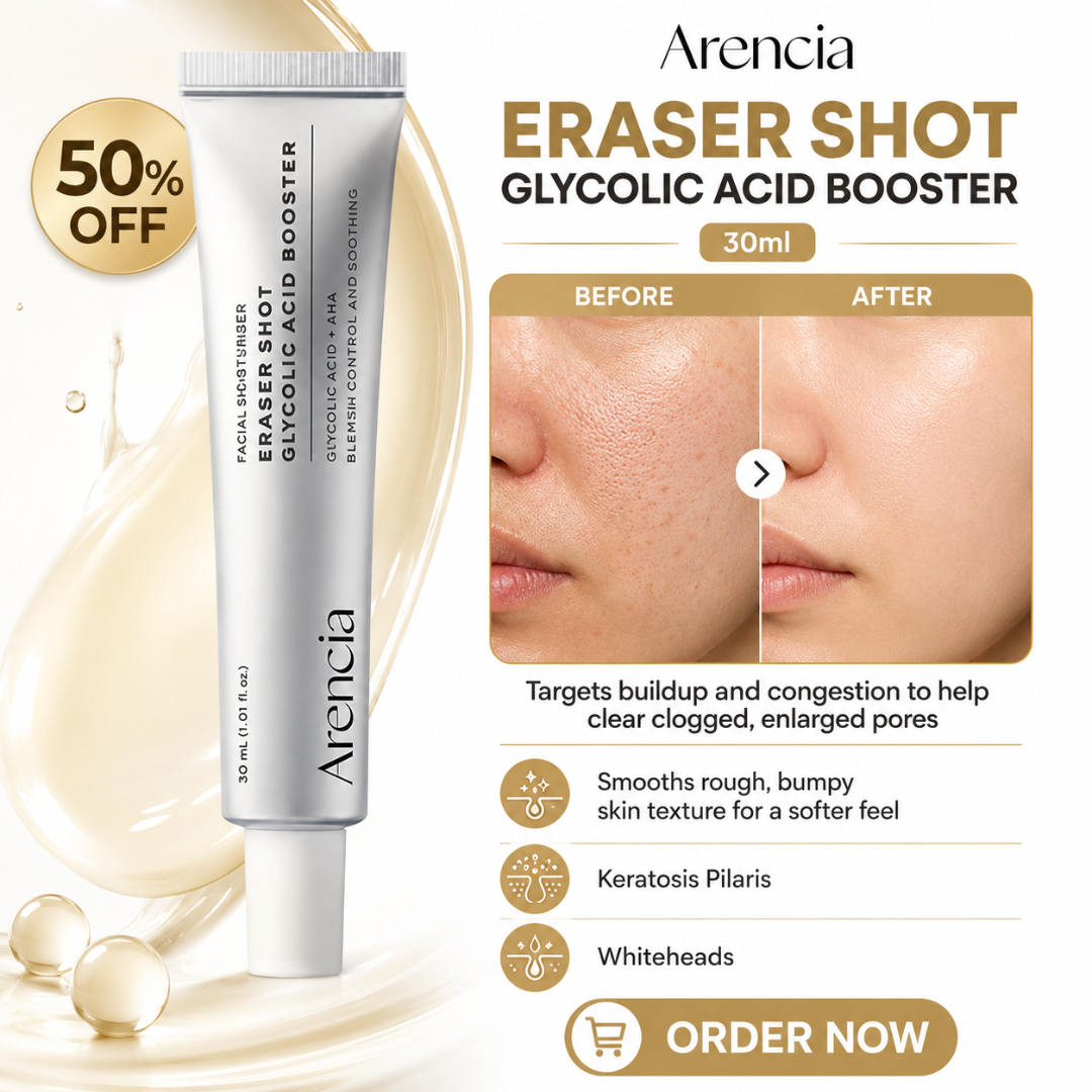Arencia Eraser Shot Glycolic Acid Booster | Clears Pores | Smooths Texture | Reduces Blemishes