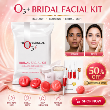 O3+ Bridal Facial Kit | 10-Step Vitamin C Glowing Skin Treatment with D-Tan Pack, Whitening Serum & Arbutin | Salon-Like Bridal Radiance at Home