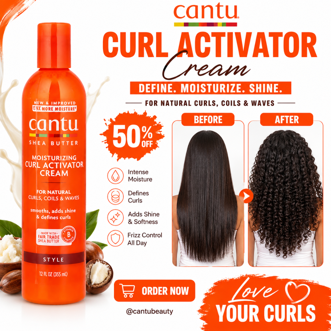 Cantu Moisturizing Curl Activator Cream | Defines Curls | Intense Moisture | All-Day Frizz Control