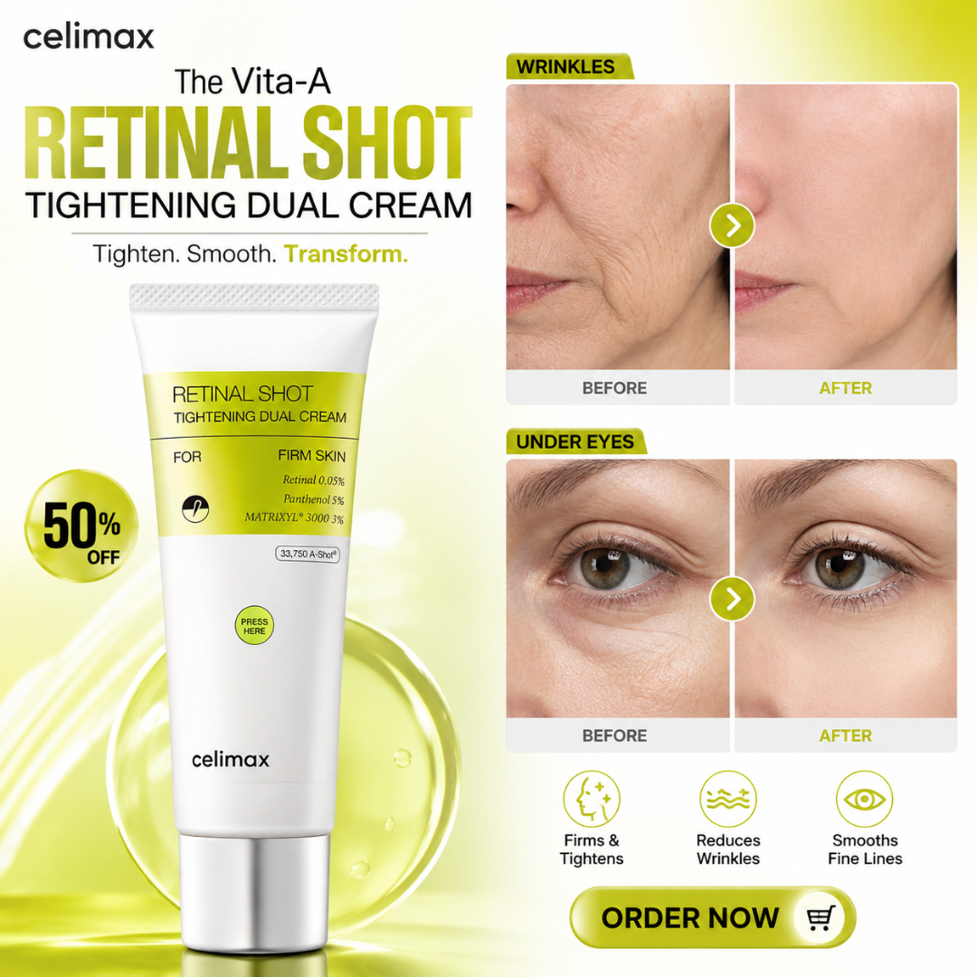 celimax The Vita-A Retinal Shot Tightening Dual Cream – Tighten, Smooth & Transform – Firms & Tightens, Reduces Wrinkles & Smooths Fine Lines