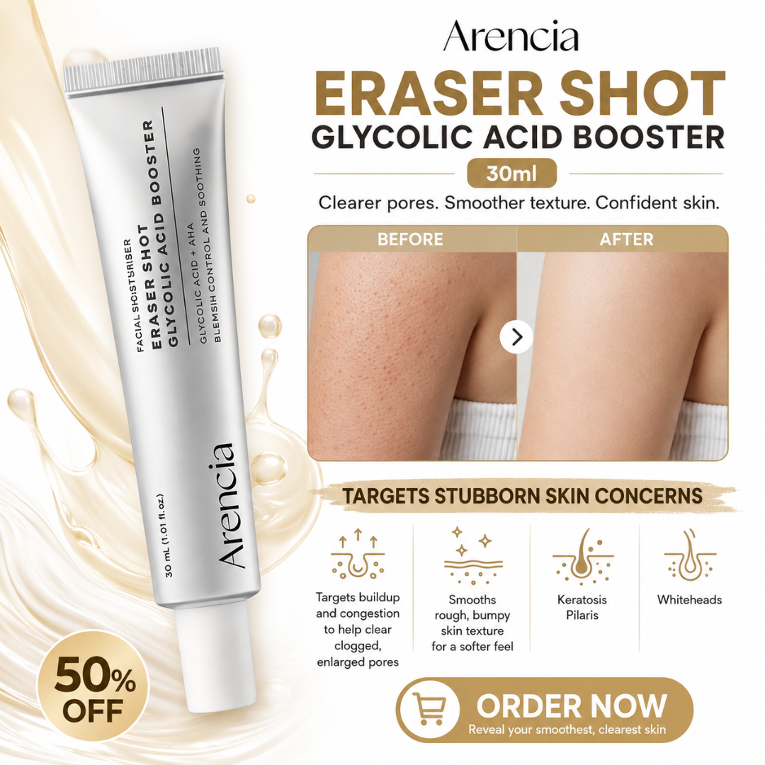 Arencia Eraser Shot Glycolic Acid Booster | Clears Pores | Smooths Texture | Reduces Blemishes