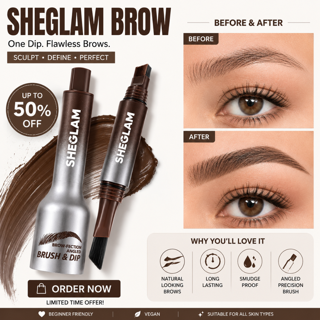 SHEGLAM Brow Sculpt & Define - Natural Strokes, Buildable Color – Waterproof, Smudge-Proof & Long-Lasting – Dual-Ended Angled Brush & Blend – Creates Fuller, Natural-Looking Brows