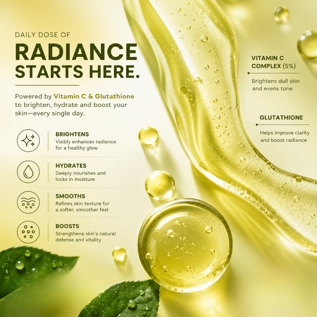 Arencia Vitamin C Booster Shot – Brighten, Boost & Glow – With Vitamin C Complex 5%, Glutathione, Niacinamide & Centella Extract – Fades Dark Spots, Boosts Radiance, Hydrates & Smooths Texture – For Glass Skin Radiance