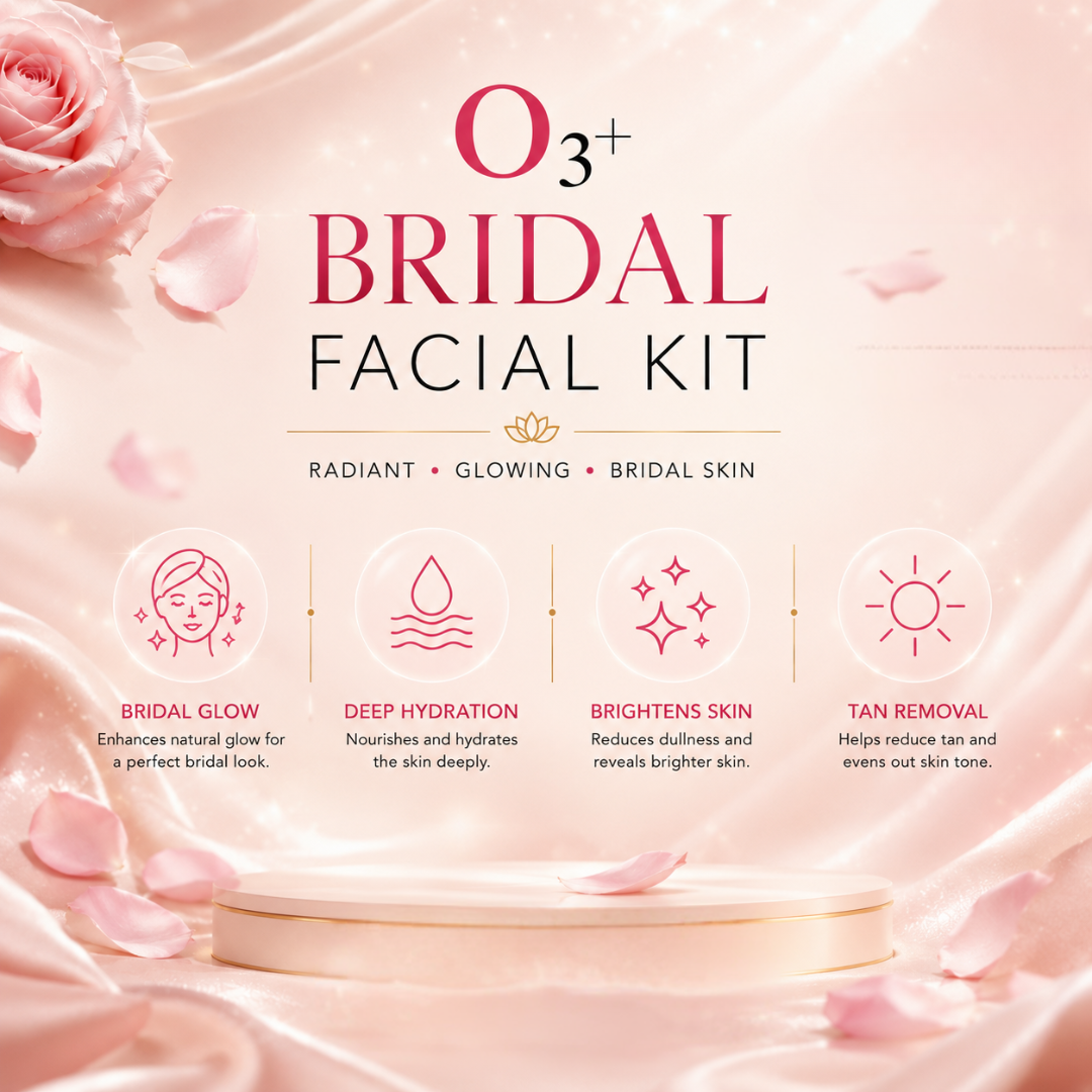 O3+ Bridal Facial Kit | 10-Step Vitamin C Glowing Skin Treatment with D-Tan Pack, Whitening Serum & Arbutin | Salon-Like Bridal Radiance at Home