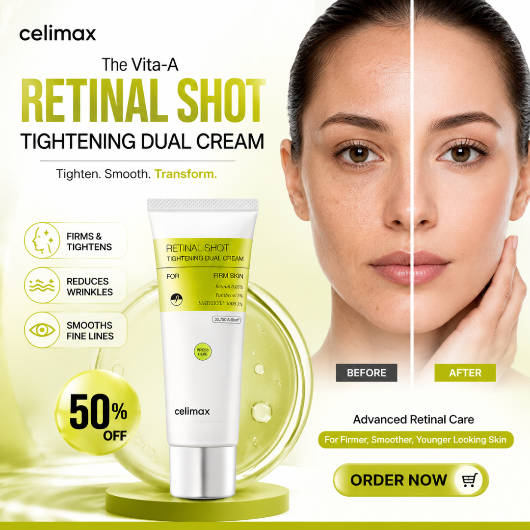 celimax The Vita-A Retinal Shot Tightening Dual Cream – Tighten, Smooth & Transform – Firms & Tightens, Reduces Wrinkles & Smooths Fine Lines
