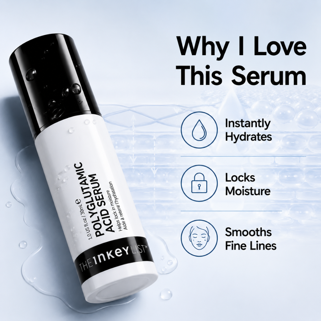 The Inkey List Polyglutamic Acid Serum – 50% OFF – Ultimate Hydration Seal – Locks in 4x More Moisture than Hyaluronic Acid – Instantly Plumps & Smooths Skin
