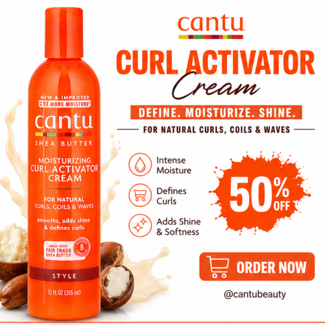 Cantu Moisturizing Curl Activator Cream | Defines Curls | Intense Moisture | All-Day Frizz Control