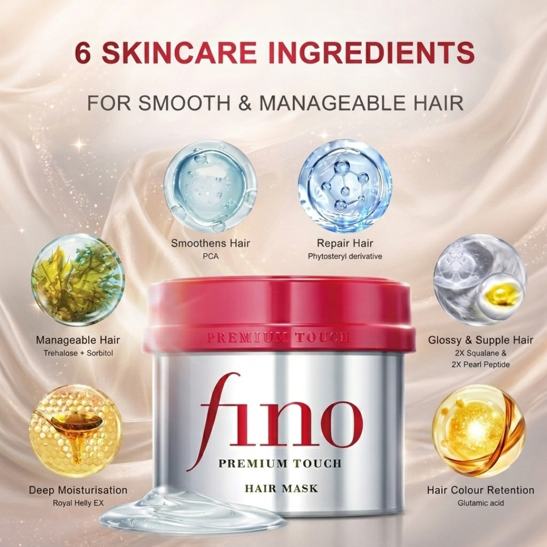 Fino Premium Touch Hair Mask – Japan's #1 Hair Mask – Deep Repair & Nourishment for Damaged Hair – Professional Deep Conditioning Formula – Reduces Breakage & Split Ends