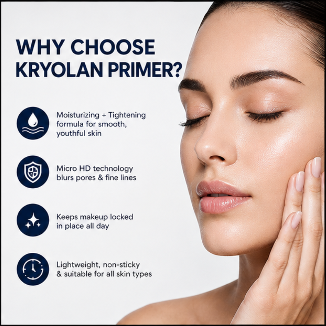 Kryolan Moisturizing Primer + HD Micro Tightening Primer Duo (Buy 1 Get 1 FREE)  – Prep, Protect & Perfect – Micro HD Technology Blurs Pores & Fine Lines – Hydrates, Tightens & Locks Makeup