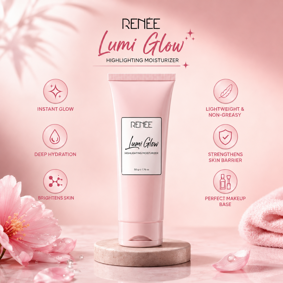 RENÉE Lumi Glow Highlighting Moisturizer – 3D Glow, 24h Moisturization – With 1% Hyaluronic Acid, 3% Niacinamide & Multivitamins – Instant Glow, Deep Hydration, Lightweight Formula – For Radiant, Healthy Skin