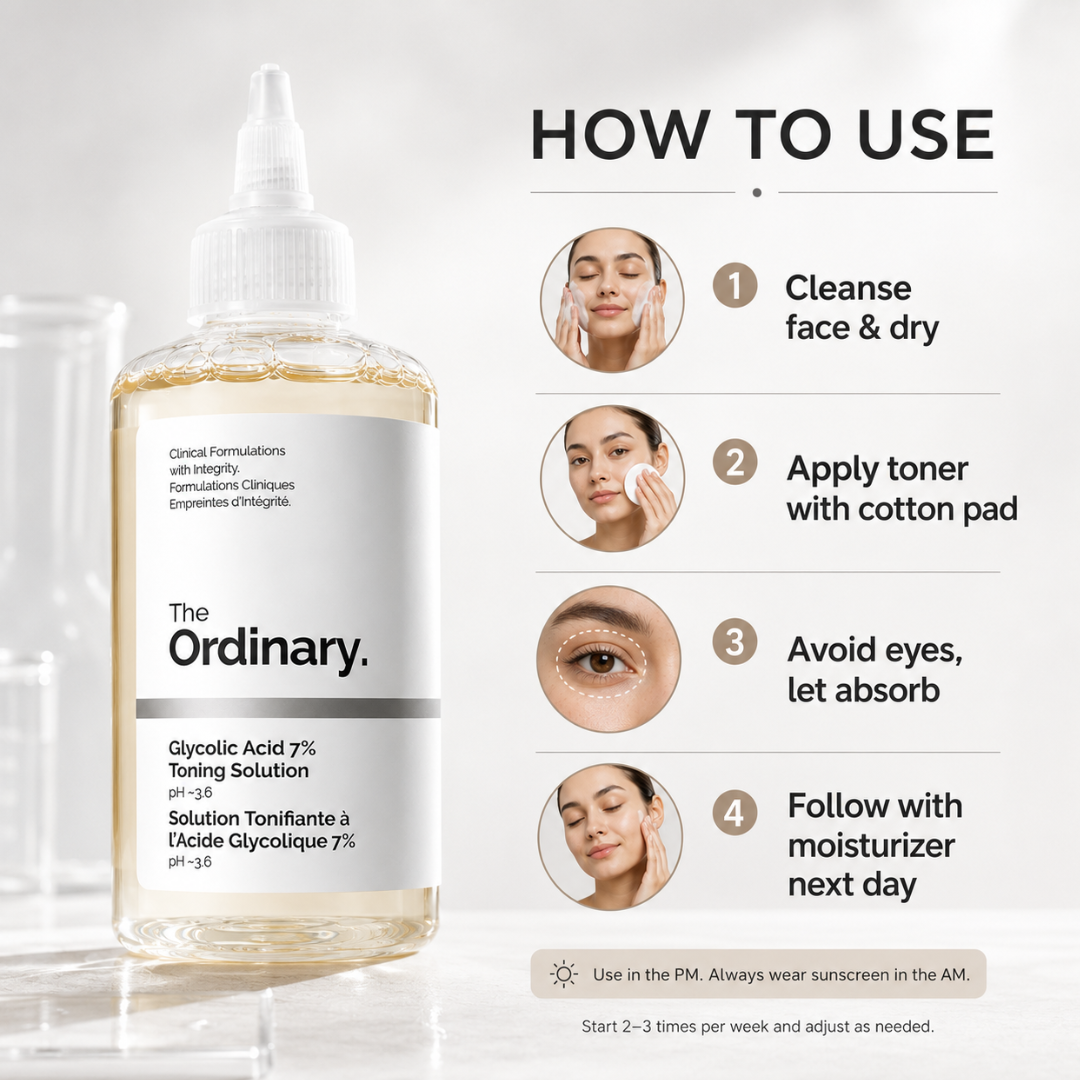 The Ordinary Glycolic Acid 7% Toning Solution – 50% OFF – Reveal Your Smoothest, Brightest Skin – Exfoliates Dead Skin Cells, Brightens Complexion, Unclogs Pores – With 7% Glycolic Acid
