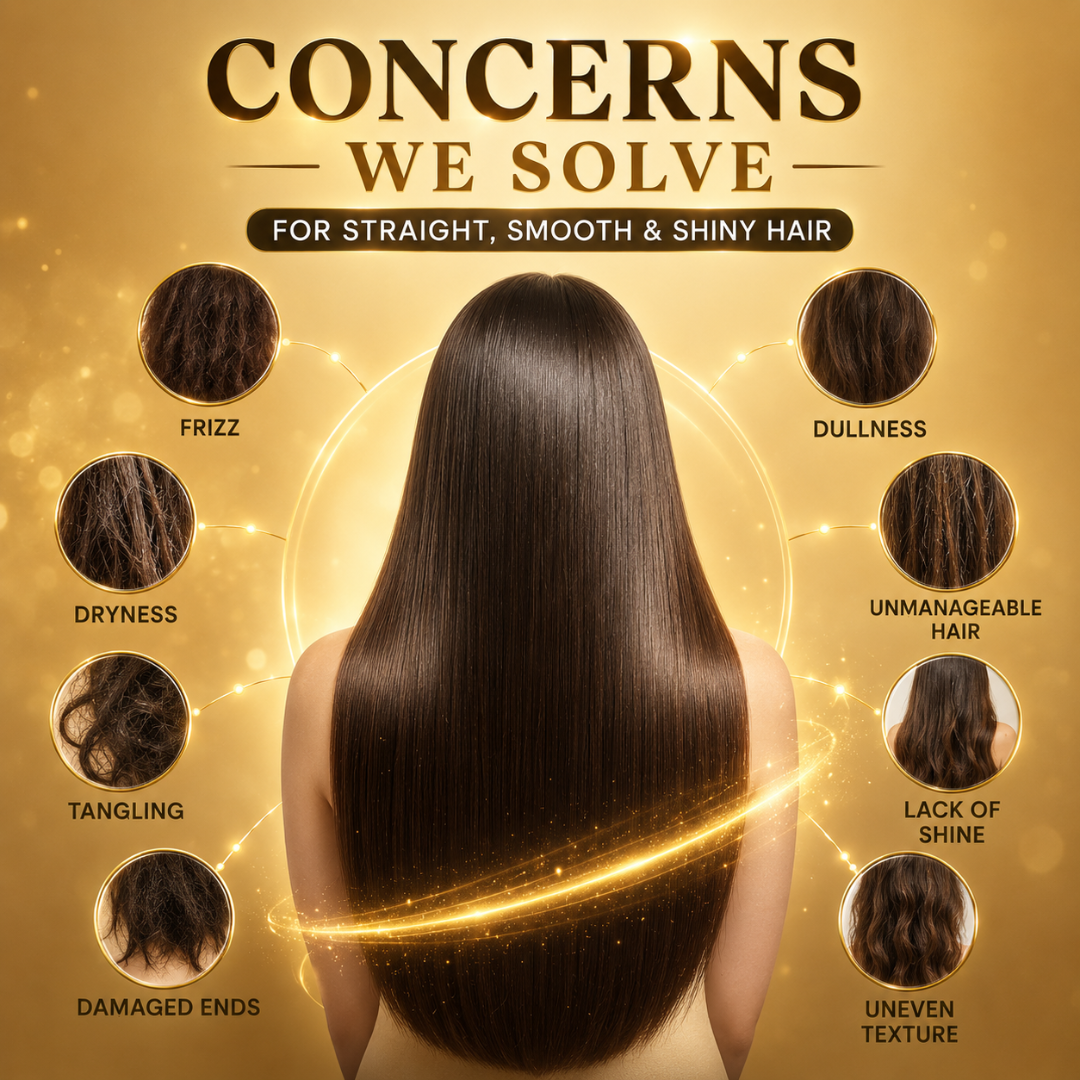 Glamorous Face Hair Rebounding Kit – Straight, Smooth & Shiny Hair – Collagen Care Formula – Includes Straightener + Neutralizer – Salon Treatment at Home – For Frizzy, Dry, Unmanageable Hair