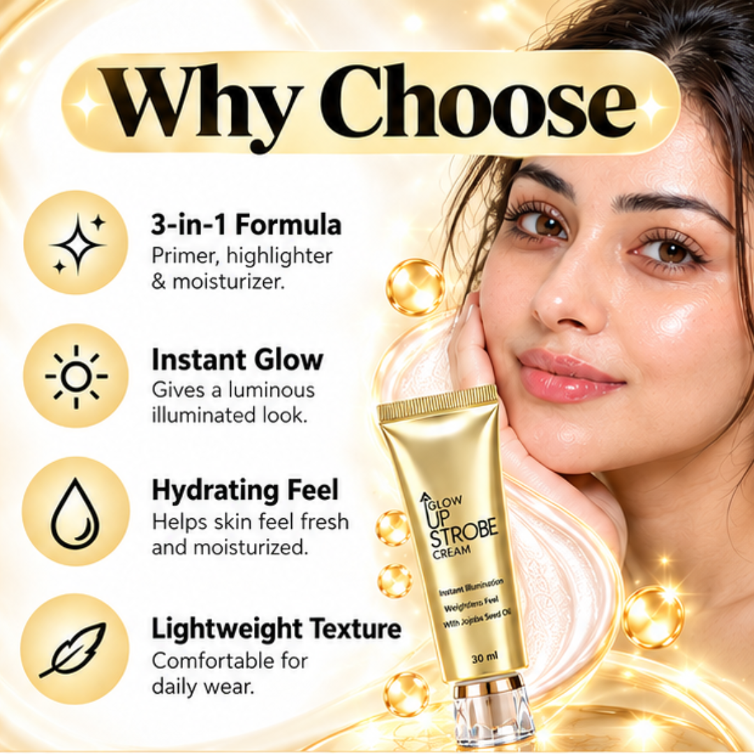 Swiss Beauty Glow Up Strobe Cream – 50% OFF – 3-in-1 Face Brightening Primer & Moisturizer