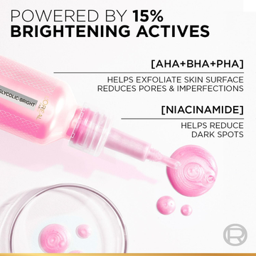 L'Oreal pink Exfoliating Peel | Facial Like Glow in Just 15 minutes | Anti dark spot, Pore minimizing, Brighten Skin tone