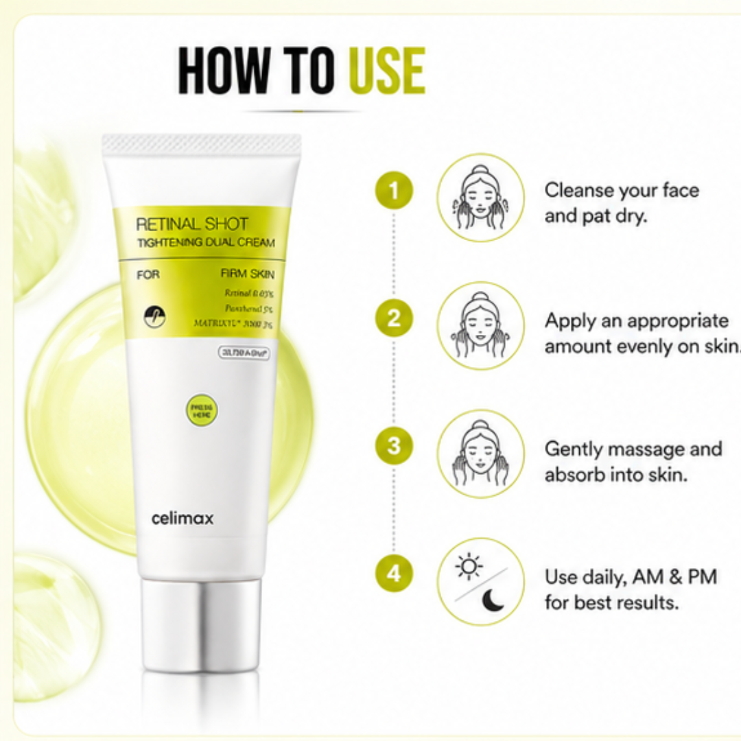 celimax The Vita-A Retinal Shot Tightening Dual Cream – Tighten, Smooth & Transform – Firms & Tightens, Reduces Wrinkles & Smooths Fine Lines