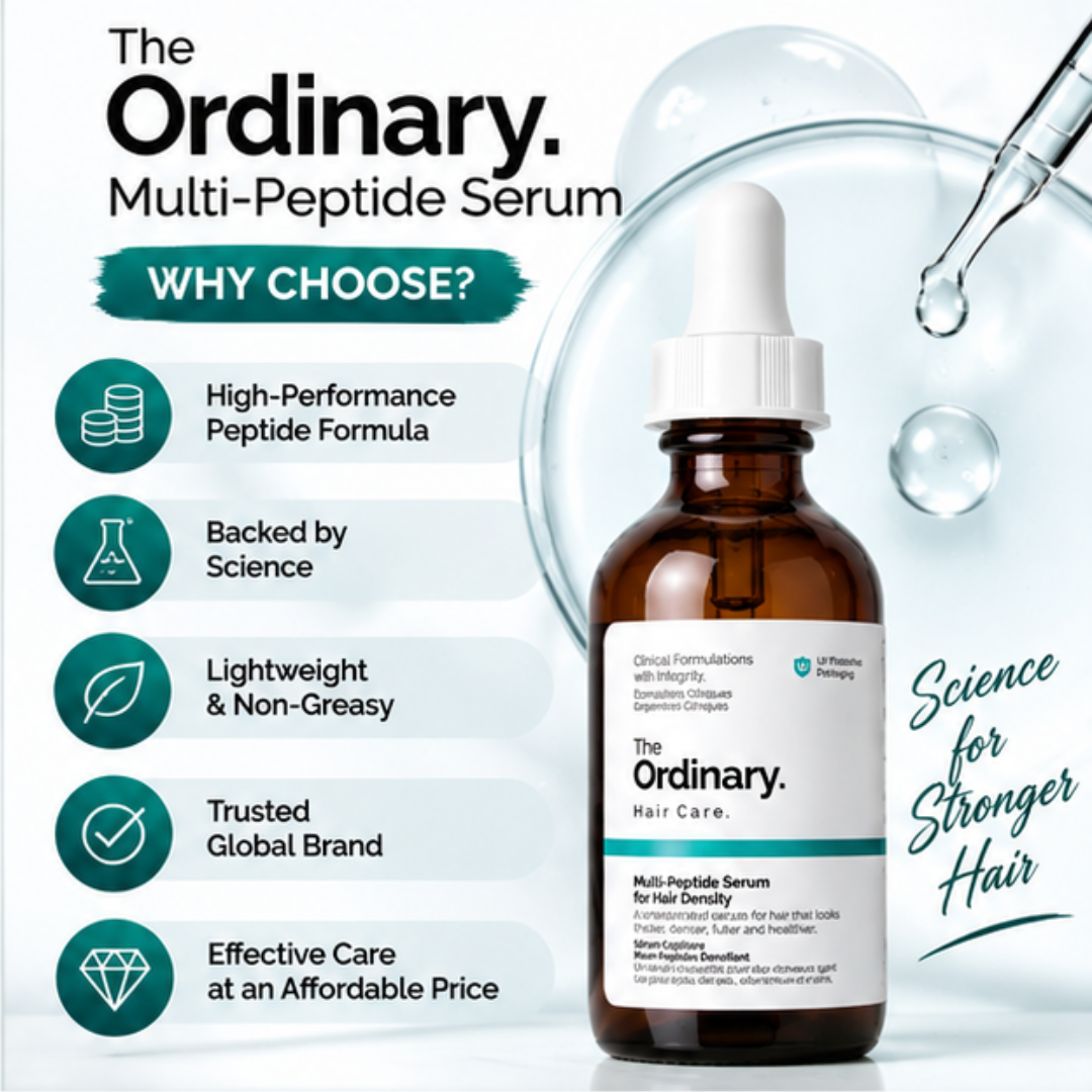 The Ordinary Multi-Peptide Serum for Hair Density – Thicker, Stronger & Healthier Hair – Promotes Hair Growth, Strengthens Strands & Improves Density
