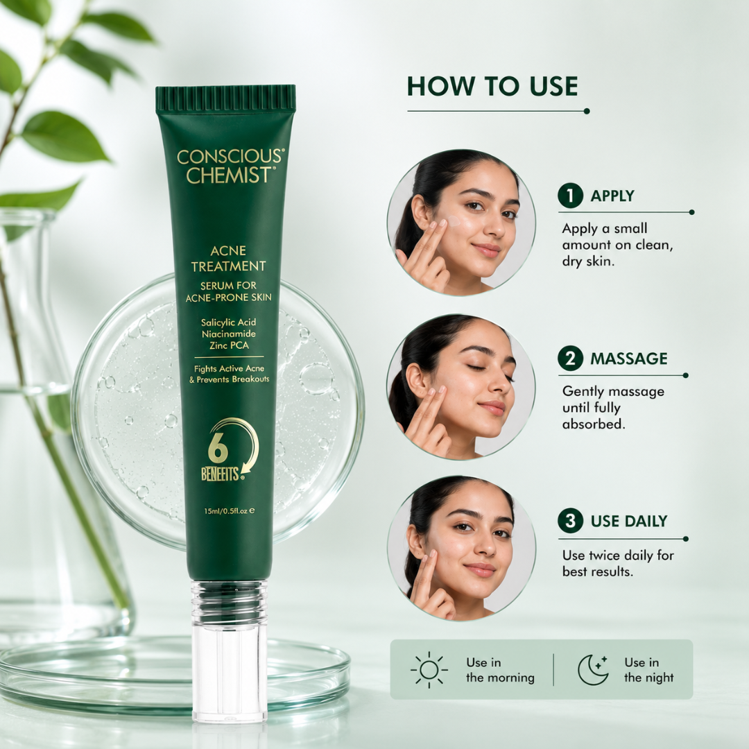Conscious Chemist Acne Treatment Serum – Reduces Acne, Clears Spots, Smooths Skin – For Acne-Prone Skin
