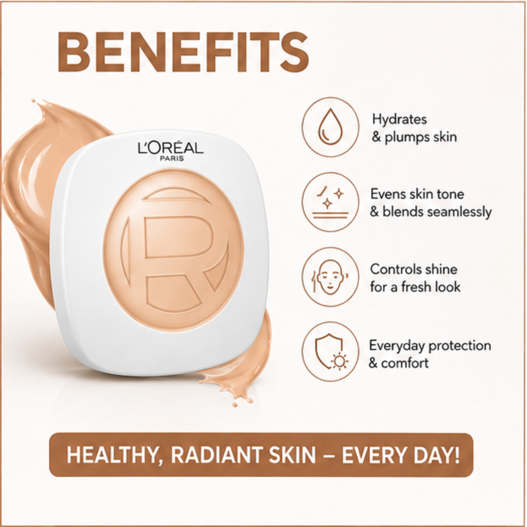 L'Oréal Paris True Match Hyaluron Tinted Balm Foundation – Skin-Like Coverage, Natural Glow – Hydration That Lasts – Lightweight, Hydrating, Evens Tone Naturally