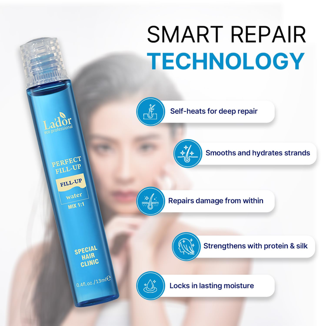 Lador Perfect Hair Fill-Up | Repairs Damaged Hair, Instant Smooth & Shiny | 3-Second Intensive Keratin Ampoule