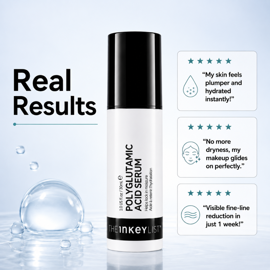 The Inkey List Polyglutamic Acid Serum – 50% OFF – Ultimate Hydration Seal – Locks in 4x More Moisture than Hyaluronic Acid – Instantly Plumps & Smooths Skin