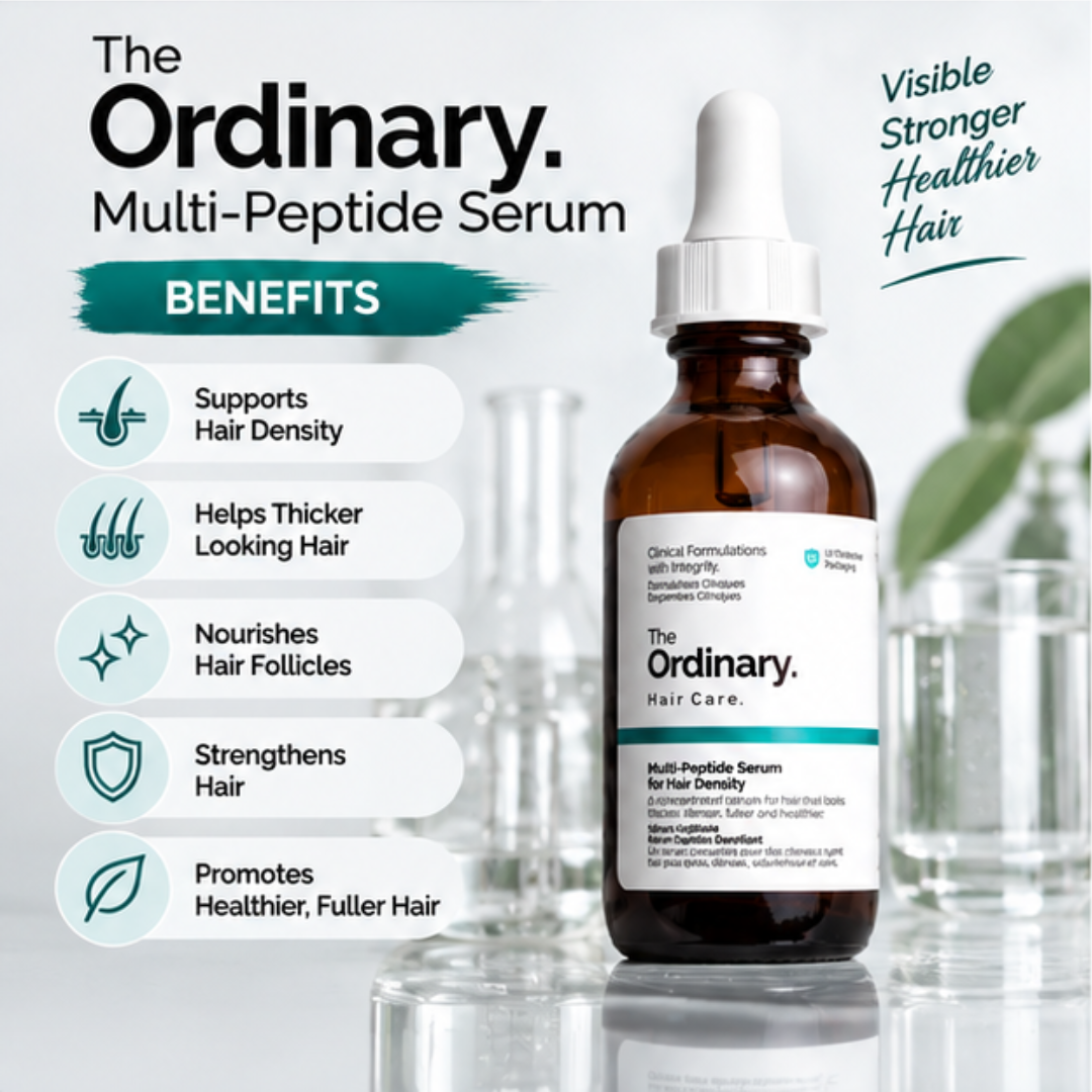 The Ordinary Multi-Peptide Serum for Hair Density – Thicker, Stronger & Healthier Hair – Promotes Hair Growth, Strengthens Strands & Improves Density