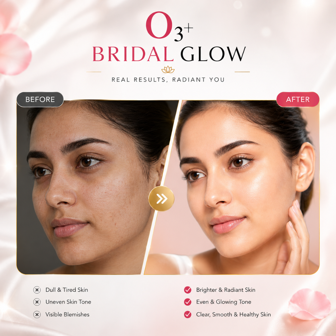 O3+ Bridal Facial Kit | 10-Step Vitamin C Glowing Skin Treatment with D-Tan Pack, Whitening Serum & Arbutin | Salon-Like Bridal Radiance at Home