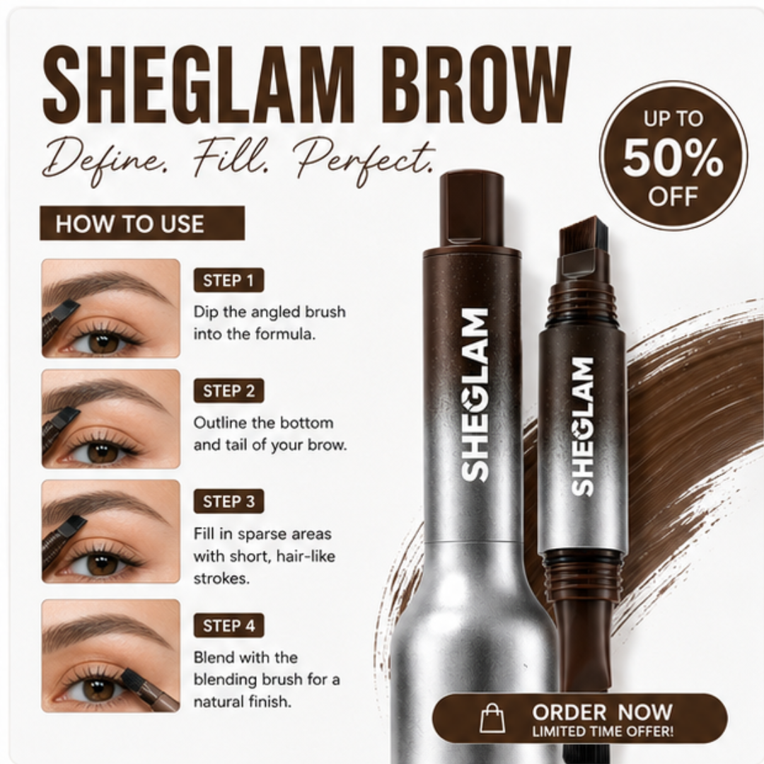 SHEGLAM Brow Sculpt & Define - Natural Strokes, Buildable Color – Waterproof, Smudge-Proof & Long-Lasting – Dual-Ended Angled Brush & Blend – Creates Fuller, Natural-Looking Brows