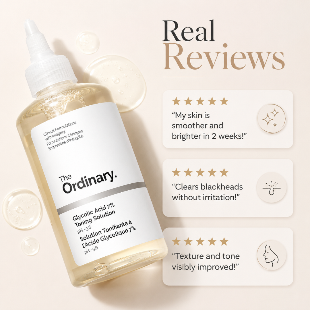 The Ordinary Glycolic Acid 7% Toning Solution – 50% OFF – Reveal Your Smoothest, Brightest Skin – Exfoliates Dead Skin Cells, Brightens Complexion, Unclogs Pores – With 7% Glycolic Acid