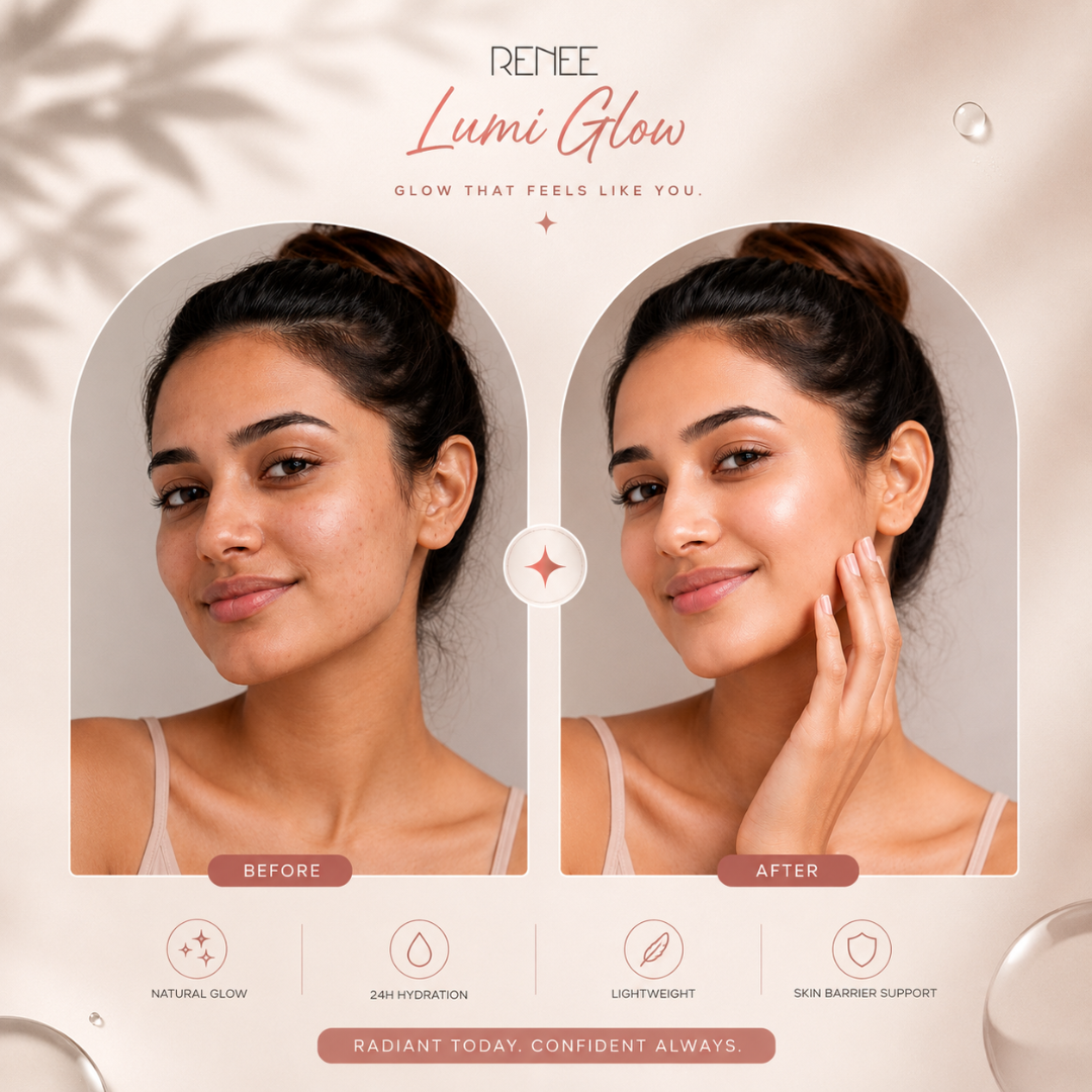 RENÉE Lumi Glow Highlighting Moisturizer – 3D Glow, 24h Moisturization – With 1% Hyaluronic Acid, 3% Niacinamide & Multivitamins – Instant Glow, Deep Hydration, Lightweight Formula – For Radiant, Healthy Skin