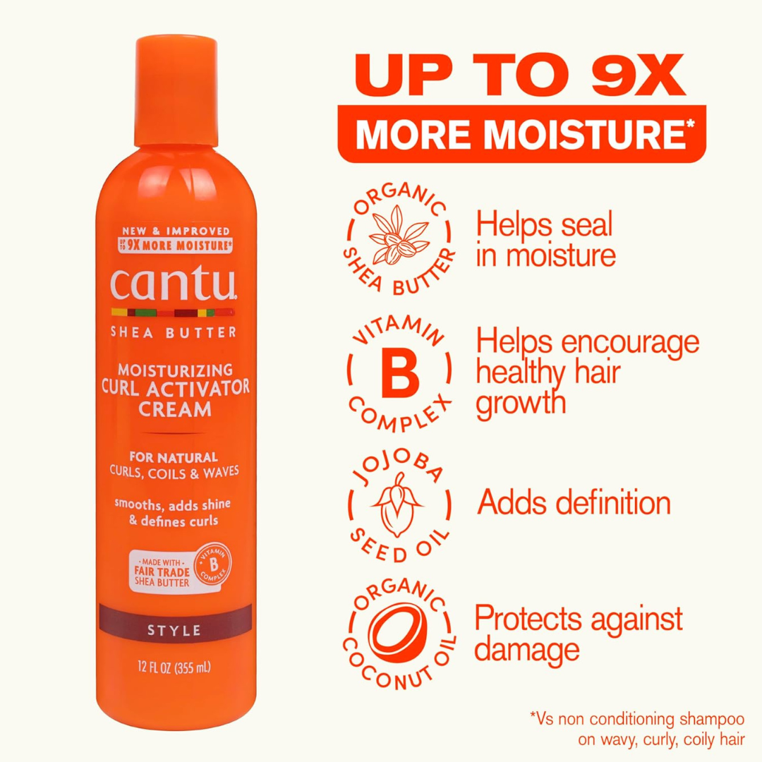 Cantu Moisturizing Curl Activator Cream | Defines Curls | Intense Moisture | All-Day Frizz Control