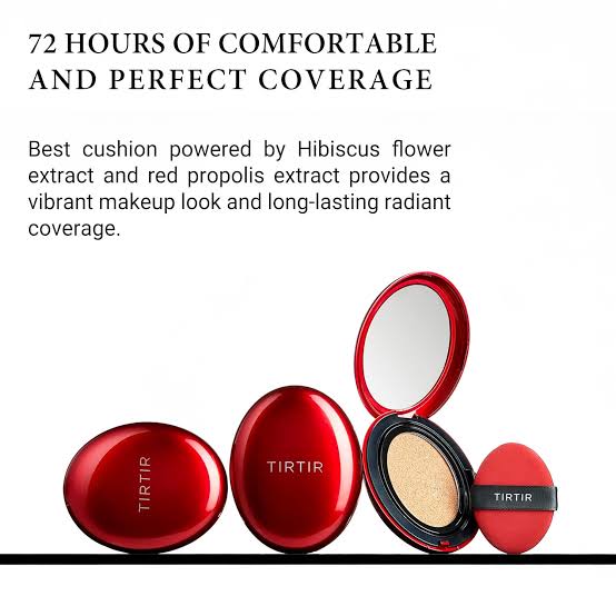 TIRTIR Red Cushion Glow Foundation – Full Coverage, Poreless Finish, Korean Radiance in a Tap