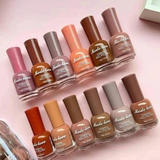 12 pcs Mode Love Nail Paint Permanent