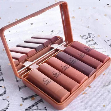 6 Pcs Heng Feng Matte Lipstick With Mirror